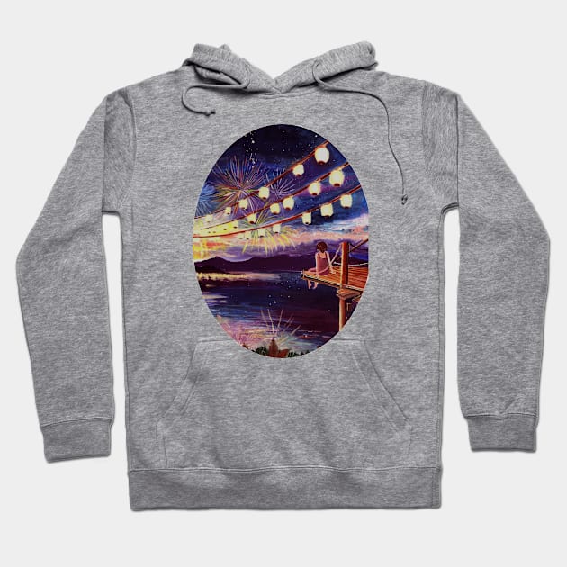 Night fireworks Hoodie by H'sstore